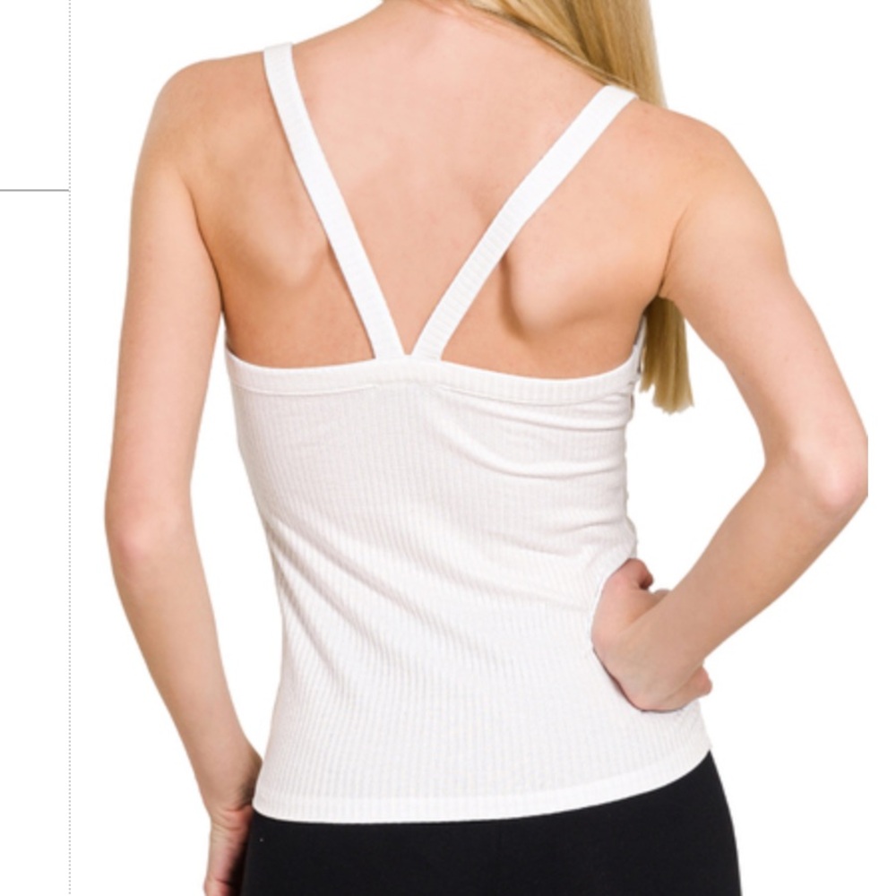 Dark Gray Ribbed Tank Top - Picture 3 of 3